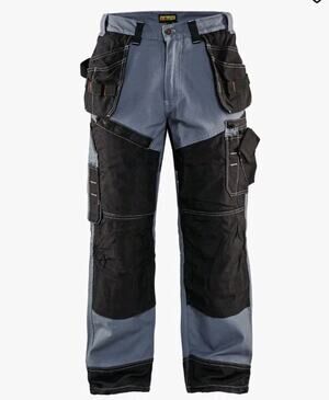 NWT Blaklader 1600 Work Pants Men's 30x28 Gray Black Pockets Utility Workwear